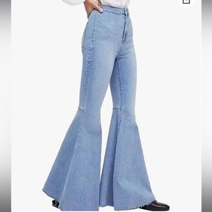 Plus size frayed bell bottoms